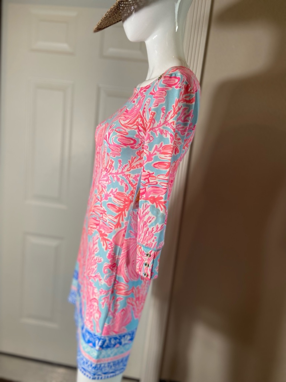Lily Pulitzer~NWT~Seasalt Blue~UPF 50+~Sophie Dress~3/4 Sleeve~Boat Neck~Size XS - Picture 7 of 16